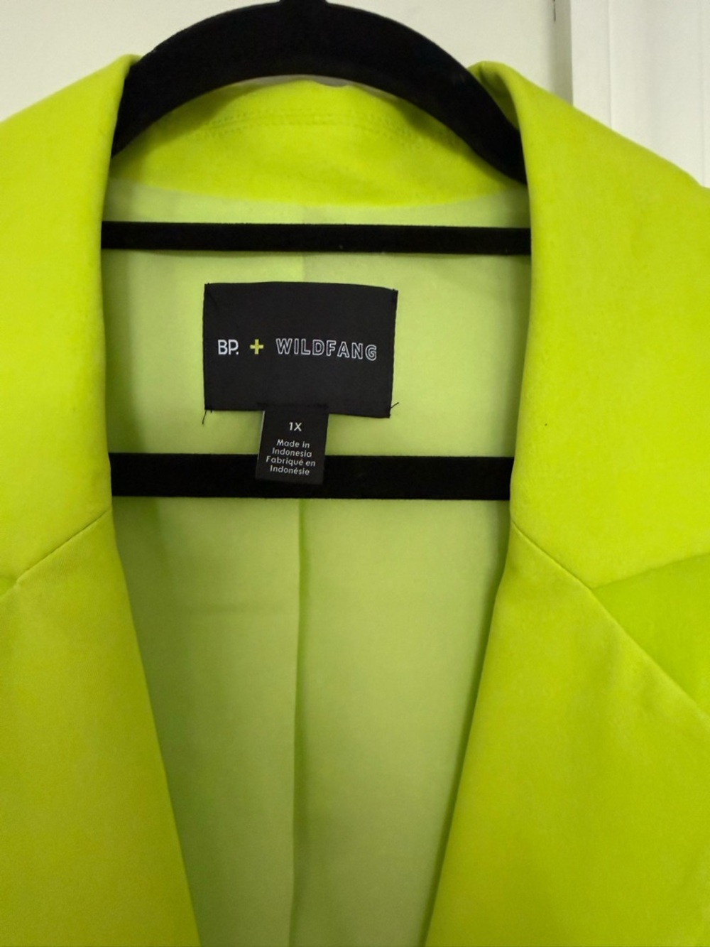 Wildfang Lime Green Single-Button Blazer - Picture 2 of 5